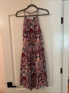 Banana Republic Multicolor Paisley Halter Dress - Red, Pink, Navy